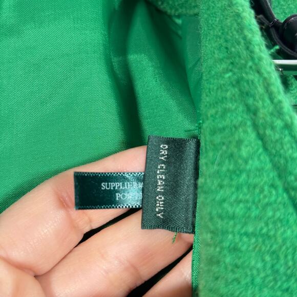 Lauren Ralph Lauren Wool Wrap Skirt Green Buckle Detail Size 10 Classic Preppy - Picture 4 of 9
